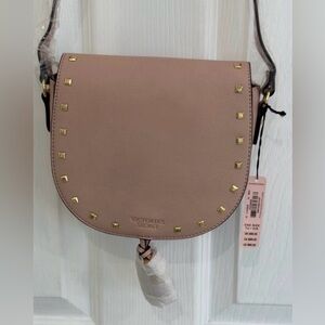 Victoria's Secret Blush Crossbody Bag with Gold Studs